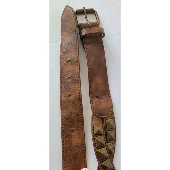 Women's Double Studded Belt Size XL Brown Twisted Straps Western  Boho Unbranded - Picture 6 of 8